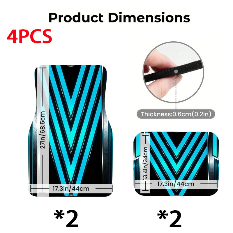 5pcs Car Floor Mats, Futuristi - Interior Design Tech review and price